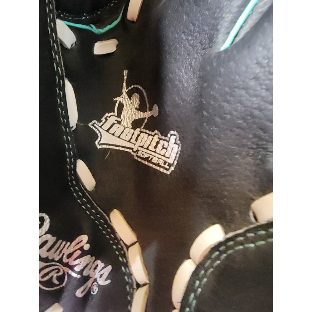 Rawlings The Gold Glove Co. WFP115MT Leather Palm Black w/Teal Trim 11 1/2 INCH - Picture 5 of 12